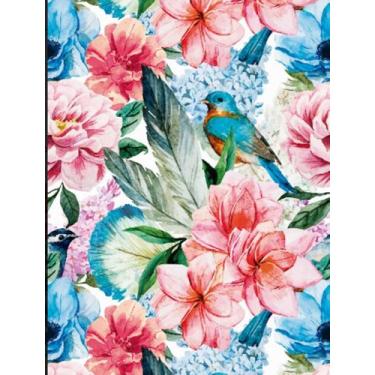Imagem de Papel De Parede Aquarela Floral Flores Pássaro Pintura JAM298 3METROSX