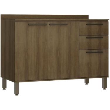 Imagem de Balcão de Cozinha com Tampo para Pia Luciane 3 Portas 2 Gavetas Suíça,