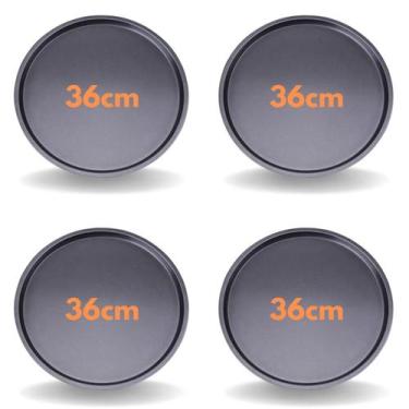 Imagem de Kit 4 Forma De Pizza Assadeira 36cm Antiaderente Redonda - Magni Forma