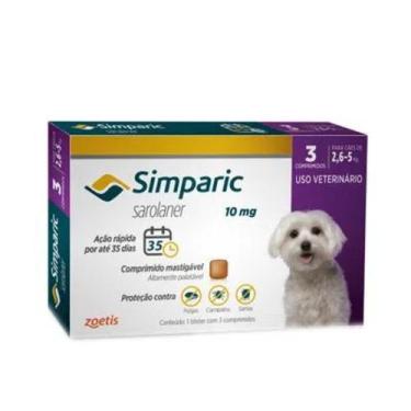 Imagem de Antipulgas Simparic Cães 10mg 2,6 a 5 kg 3 comprimidos