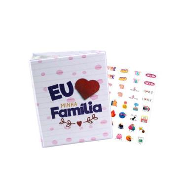 Imagem de Álbum de Fotos Eu Amo Minha Família para 500 Fotos 10x15 com Adesivo -