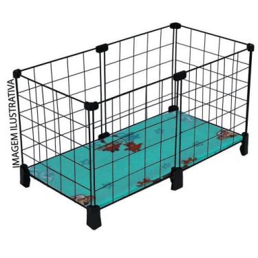 Imagem de Cercado Aramado Porquinho Da ÍNdia Coelho Fundo PÉ E Soft 30x60 Preto 