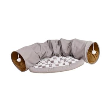 Imagem de Generic Cama de túnel para gatos quente de inverno, de gato quente com bolas penduradas, playground, túnel de gato, tubo de brinquedo, cabana de brincar