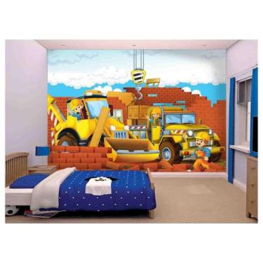 Imagem de Papel De Parede Infantil Trator Caminhão Kids s147 - Você Decora