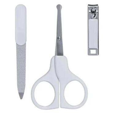 Imagem de Kit Higiene Manicure Cuidados 3 Pçs Cortador Lixa Tesoura - Buba, Bran