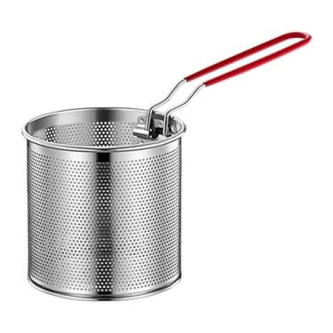 Imagem de Generic Cesta de fritura de aço inoxidável, cesta de fritura de cozinha, escorredor de alimentos com alça para asa de frango, 12cm