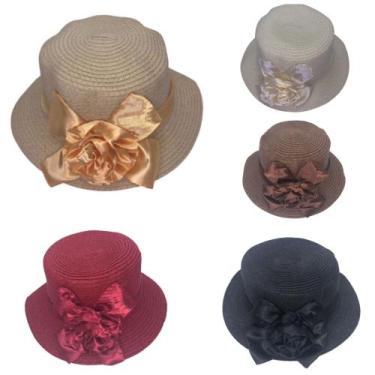 Imagem de Chapéu Santos Bege Infantil Menina Delicada Francesa Sol Verão Praia P