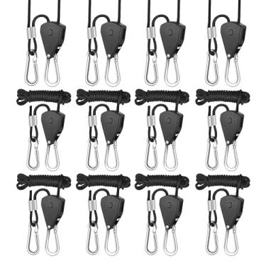 Imagem de Simple Deluxe 6 pares de catracas de engrenagens internas de metal reforçado ajustável de 3,5 mm para crescimento leve, 2,4 m de comprimento e capacidade de peso de 68 kg, design à prova de solto