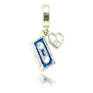 Imagem de Berloque Charm Fita K7 Musica Retro Prata Legitima 925 - Lojas La&Ny, 
