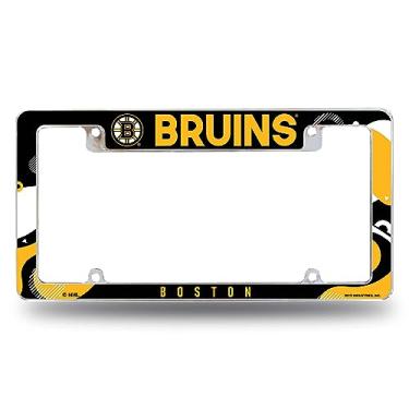 Imagem de Rico Industries NHL Hockey Boston Bruins Wave 30,48 cm x 15,24 cm cromado moldura de placa automotiva para carro/caminhão/SUV