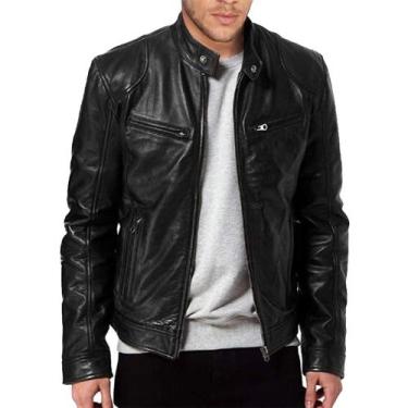 Imagem de Jaqueta Couro Masculina Elegante Slim Fit Moderna Design Clássico Blus