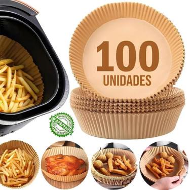 Imagem de 100 Forros Descartável forma assar cozinhar não suja AirFryer - ZEM