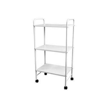 Imagem de Carrinho Armário Organizador Auxiliar Multiuso em aço 3 Prateleira de 