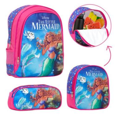 Imagem de Bolsa Escolar Menina Estampa Pequena Sereia Costa Resistente - Toys 2U