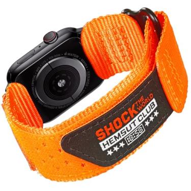 Imagem de Pulseira de relógio compatível com Apple Watch, pulseira esportiva de nylon super resistente com design de gancho para iWatch 42/44/45/38/40/41/49 mm, pulseira de substituição militar para Ultra1/2