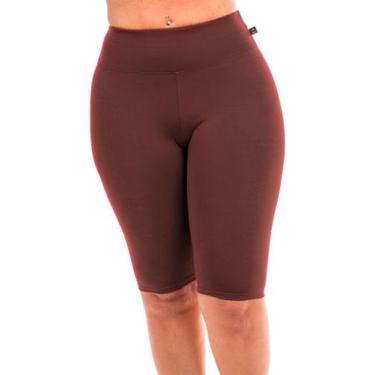 Imagem de Bermuda Plus Size Suplex Wolfox Cintura Alta Feminina, Mulher, G1, Mar