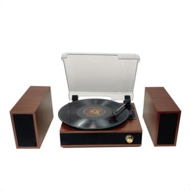 Imagem de Vitrola Retrô Toca Discos De Vinil Antigos Com Bluetooth 2 Caixa De Som Externo Aparelho de Som Bivolt