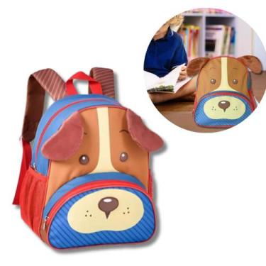Imagem de Mochila Escolar Infantil Com Alça De Costa 3d Cachorro - Clio Pets