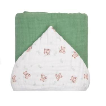 Imagem de Toalha Banho Bebê Soft 3 Camadas Fralda Capuz Papi Ursinho - PAPI BABY