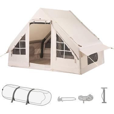 Imagem de Tenda de acampamento inflável à prova d'água, barraca para pesca, caminhadas, mochilão para 3-8 pessoas, barraca inflável