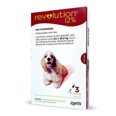 Imagem de Revolution peso cães de 10,1 a 20,0kg 1 pipeta - Zoetis, Vermelho, 120