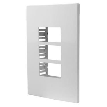 Imagem de Espelho Placa 4x2 com Suporte para 3 Módulos Linha i9 Ilumi Ref.: 9610