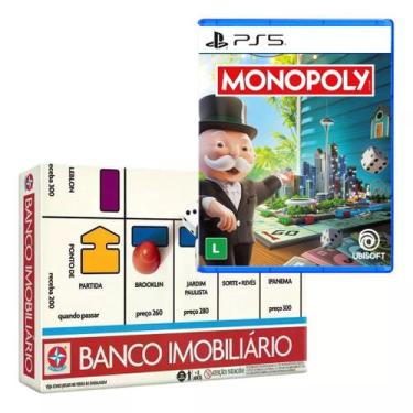 Imagem de Jogo Monopoly Ps5 + Banco Imobiliario Retro Tabuleiro - ESTRELA