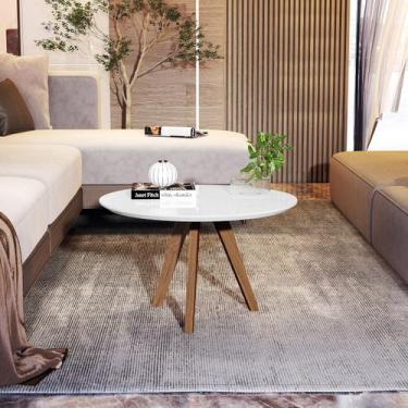 Imagem de Mesa de Centro Apoio Decoração Para Sala Pés Madeira Estilo Retrô Duba