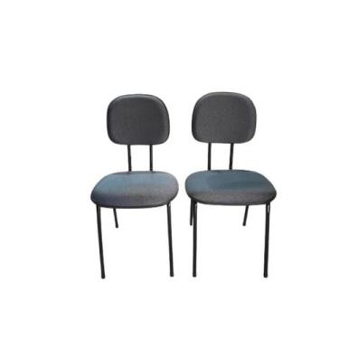 Imagem de Kit 2 cadeiras palito fixa para recepção igreja recepção sala de esper