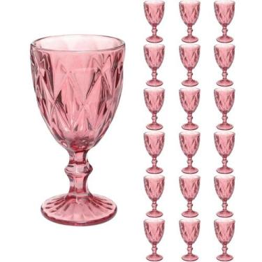 Imagem de Taças Diamante Copos Vidro Lilás Bico De Jaca 300ml - 18Un - Praticasa