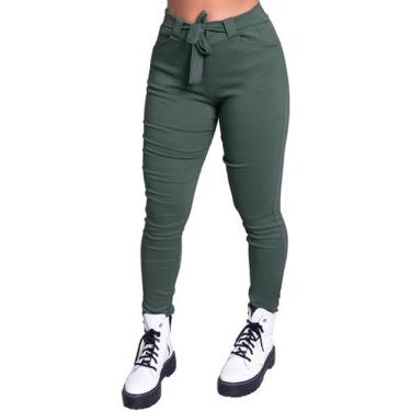 Imagem de Calça Feminina Bengaline Cós Alto Blogueira Cintura Alta - Bella Fiore