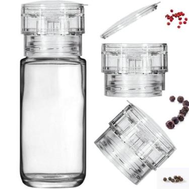 Imagem de Kit Moedor De Pimenta Sal Temperos Vidro Vazio 100ml C/10un - S/marca