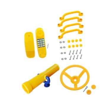 Imagem de YIJU Equipamentos de playground para crianças Conjunto de brinquedos ao ar livre Telescópio pirata Presentes para crianças Conjunto de balanços Acessórios, Amarelo