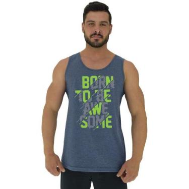 Imagem de Regata Clássica Masculina MXD Conceito Born To Be Awesome, Azul petról