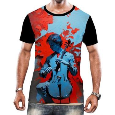 Imagem de Camiseta Camisa Tshirt Instrumento Corda Violoncelo Arte 4 - Enjoy Sho