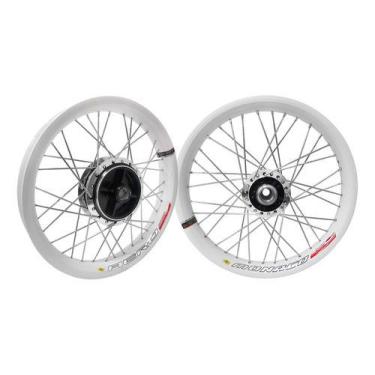 Imagem de Roda Par Aro Monaco Branco Titan 150 Esd Cubo Diamantado