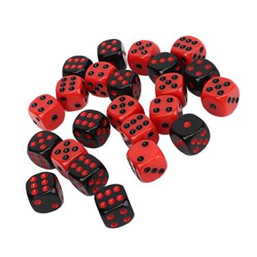 Imagem de Conjunto de Dados de Plástico Premium KIMISS 48PCS, Dados de Jogo de Mesa à Prova d'água de 6 Lados Em Preto e Vermelho - Compacto e Durável - Adequado para Bares de Festa,