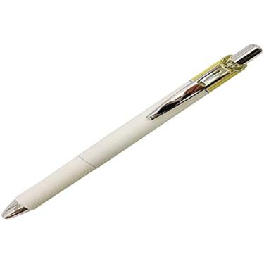 Imagem de Pentel EnerGel Clena Caneta de gel líquido retrátil, ponta de agulha micro fina de 0,5 mm, tinta preta, corpo amarelo Mimosa (BLN75LG-A)