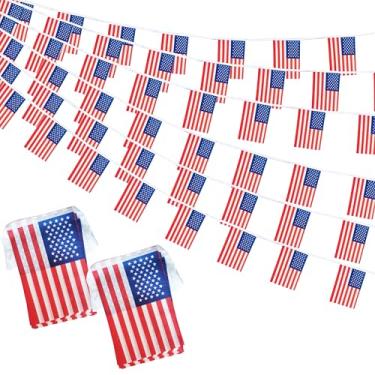Imagem de Bandeiras da América dos EUA bandeiras americanas pequenas mini faixas 1,8 m 60 bandeiras em miniatura bandeiras da América dos EUA Banners para inauguração, festival olímpico, decorações de