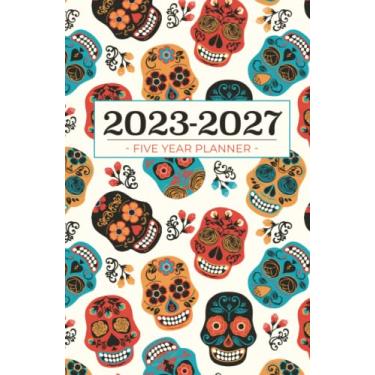 Imagem de 2023-2027 Five Year Monthly Planner | Small | Sugar Skulls Hardcover: 60 Month Calendar Book (US Federal Holidays, Moon Phases, Vision Board) 5 Years: January 2023 – December 2027
