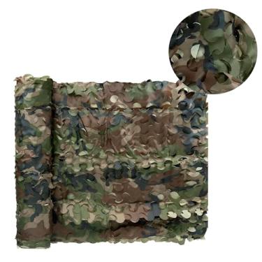 Imagem de Persianas de rede de camuflagem Woodland 101 x 203 cm, tela de poliéster durável para caça, acampamento, fotografia ao ar livre, capa de carro militar, treinamento, observação da vida selvagem,