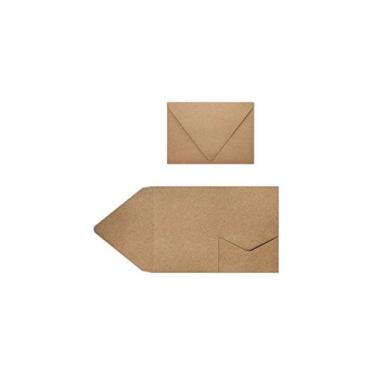 Imagem de Convites de bolso A7 (5 x 7) - 18 pt. Bolsa de mercearia (10 Qtdos) | Perfeita para Convites Suites, Casamentos, Anúncios, Cartões de Envio, Eventos Elegantes | A7PKTGB-10