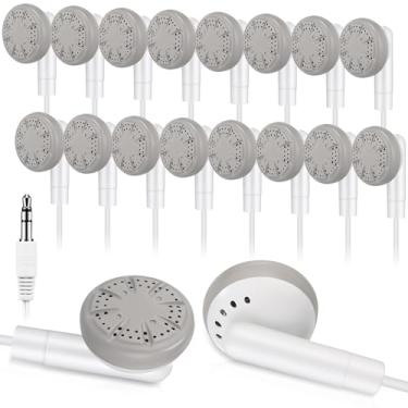 Imagem de Kanayu Pacote com 100 fones de ouvido infantis a granel para sala de aula, fones de ouvido com fio para estudantes sem microfone, fones de ouvido a granel para crianças, adultos, biblioteca escolar,