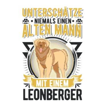 Imagem de Leonberger Notizbuch: Leonberger Alter Mann Leonberger Rentner / 6x9 Zoll / 120 karierte Seiten