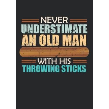 Imagem de Notizbuch A4 liniert mit Softcover Design: Kubb Spruch Alter Mann Wurfhölzer Wikingerschach: 120 linierte DIN A4 Seiten