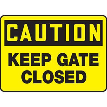 Imagem de Accuform Placa de segurança "Caution Keep Gate Closed", Aluma-Lite™, 18 x 25 cm (MABR605XL)