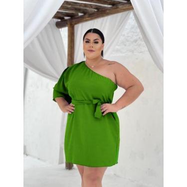 Imagem de Vestido feminino plus size mula manca com faixa  - vitra, G, Verde ban