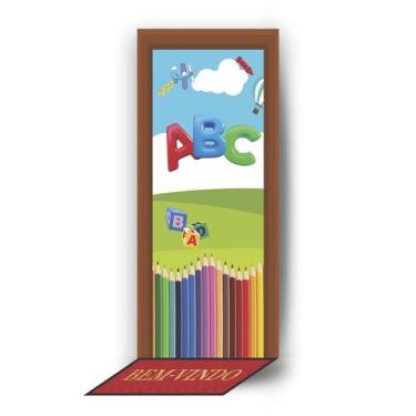 Imagem de Veste Porta, Decoração Escolar, ABC, Capa Porta, Painel de Porta 80x21