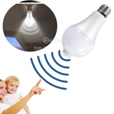Imagem de Lâmpada Com Sensor de Presença Bulbo 12W LED Branco Frio Bivolt DY8049
