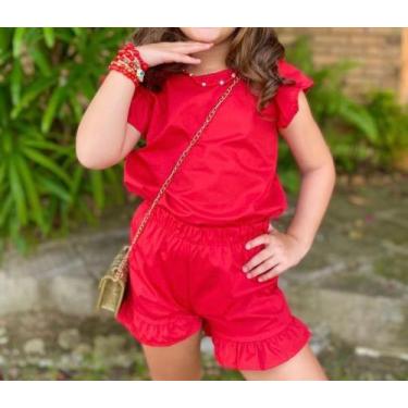 Imagem de Conjunto feminino infantil 100% algodão Liso C/short  - Patricinha Kid